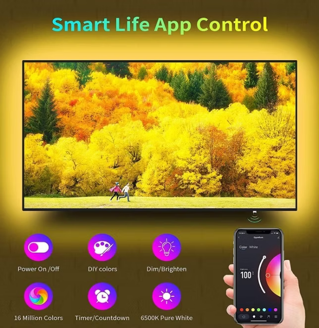 5M RGB LED Strip Light for TV  Backlight