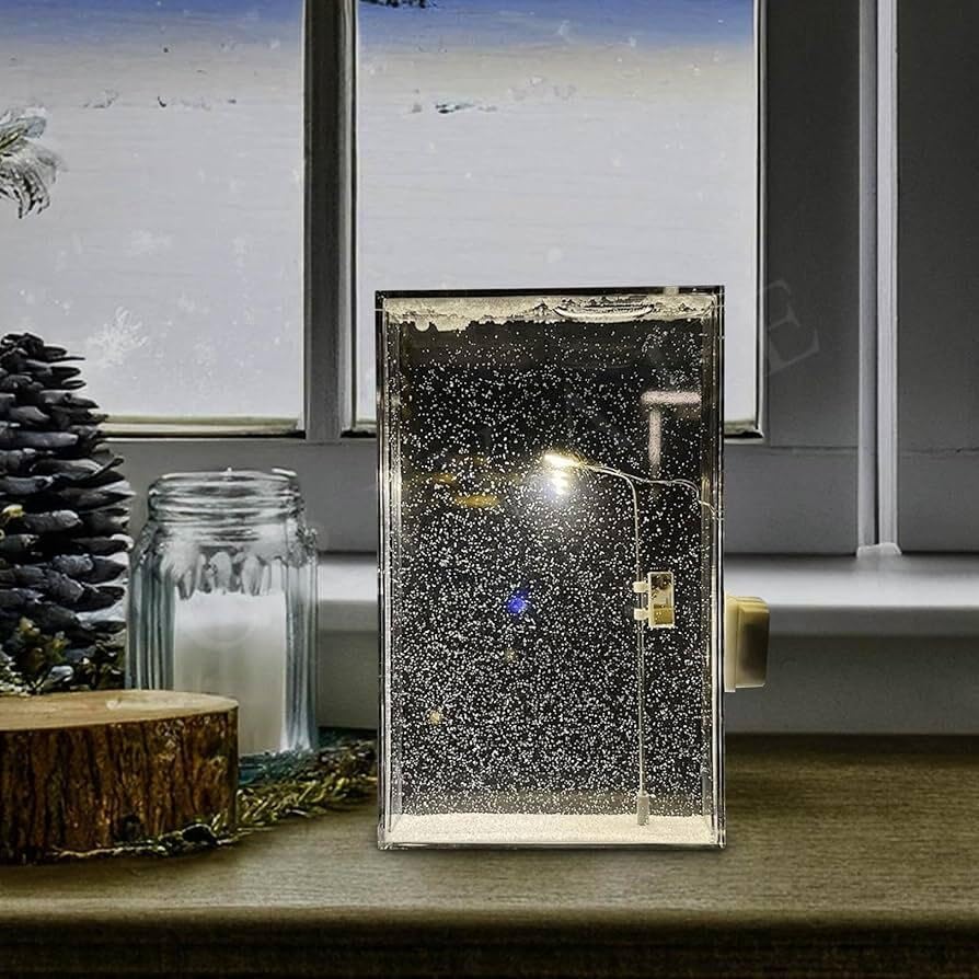 DIY Snowfall Lamp with Street Light Snow lamp– Handmade Snow Scenery Night Light