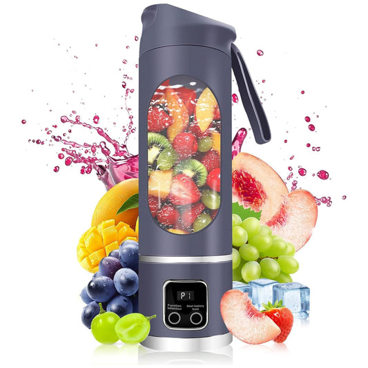 450 ml Portable Juicer | USB Rechargeable 12-Blade Blender | Compact Smoothie Maker for Travel, Gym, Shakes, Juices